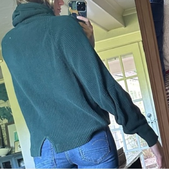 Cabi 100% Cotton Dark Green Shaker knit oversized sweater Small - Picture 7 of 8